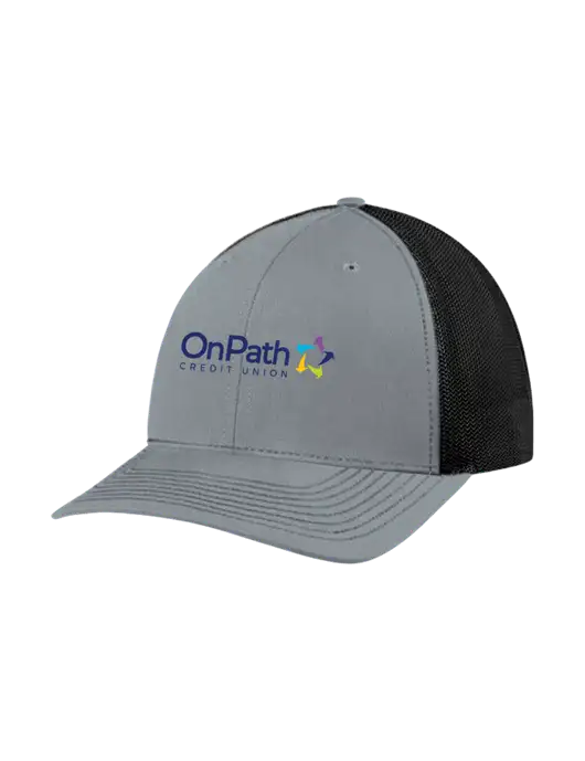 Richardson Adjustable Snapback Original 112 Trucker Cap Heather Grey w/Black Mesh w/OnPath Logo