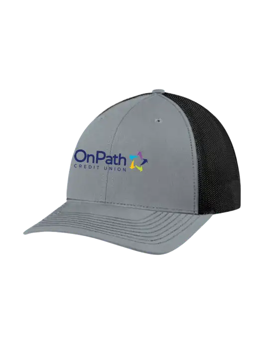 Richardson Adjustable Snapback Original 112 Trucker Cap Heather Grey w/Black Mesh w/OnPath Logo
