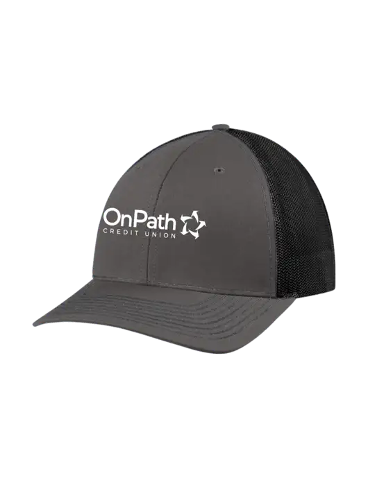 Richardson Adjustable Snapback Original 112 Trucker Cap Dark Grey w/Black Mesh w/OnPath Logo