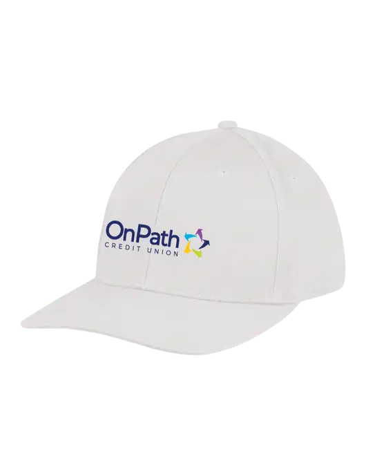 Premium Modern Structured Twill White Snapback Cap w/OnPath Logo