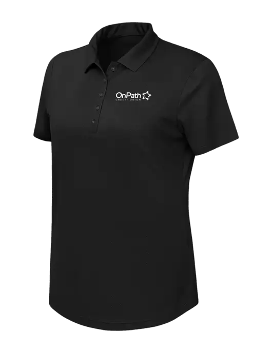Callaway Womens Birdseye Black Polo w/OnPath Logo