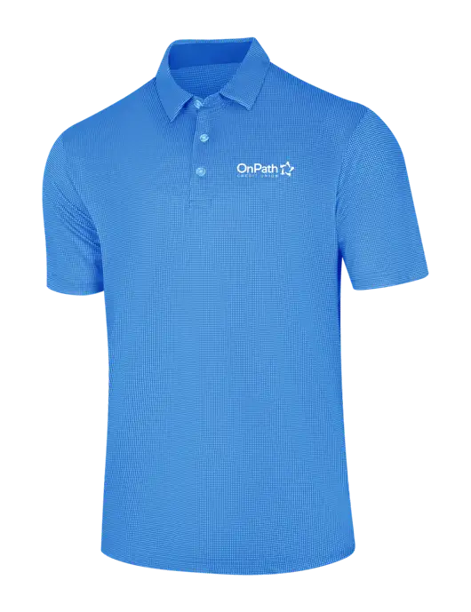 Callaway Carolina Blue Fashion Gingham Polo w/OnPath Logo