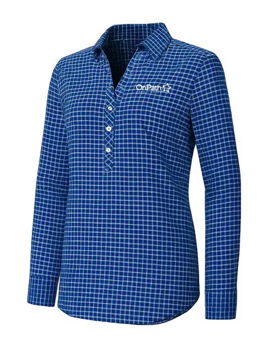 Womens Navy/White City Stretch Shirt w/OnPath Logo