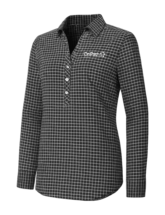 Womens Dark Grey/White City Stretch Shirt w/OnPath Logo