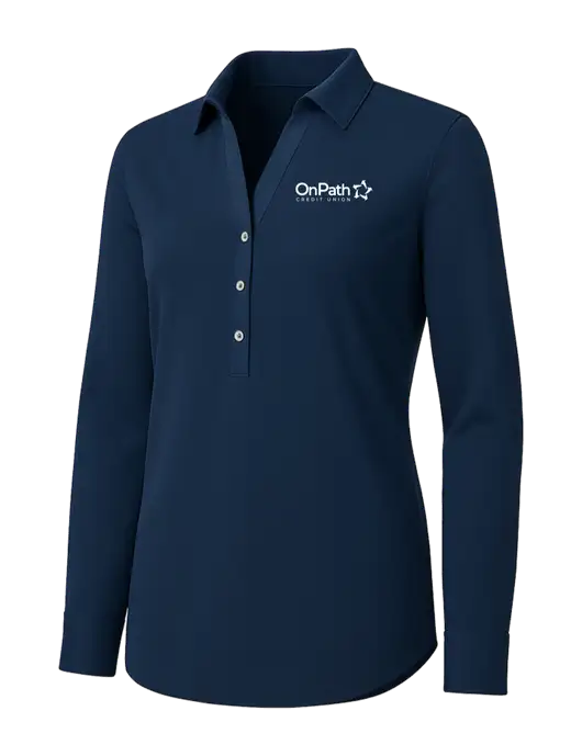 Womens Navy City Stretch Shirt w/OnPath Logo