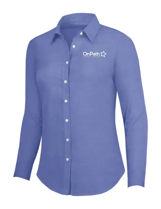 Navy Womens SuperPro Oxford Shirt w/OnPath Logo
