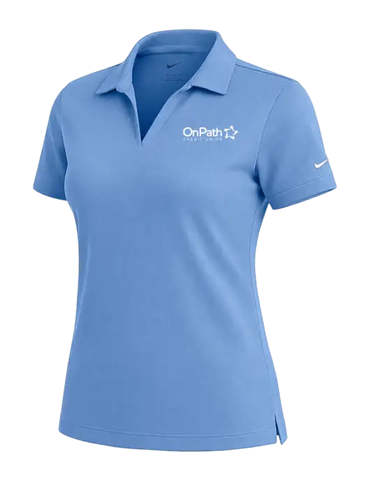 NIKE Carolina Blue Womens Dri-Fit Micro Pique Polo w/OnPath Logo