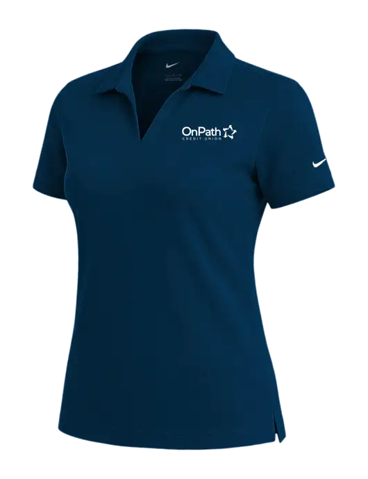 NIKE Navy Womens Dri-Fit Micro Pique Polo w/OnPath Logo