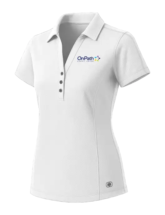 OGIO Womens White ONYX Polo w/OnPath Logo