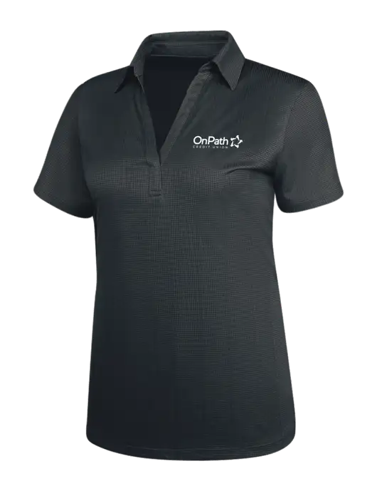 Dark Grey Womens Performance Fine Jacquard Polo w/OnPath Logo