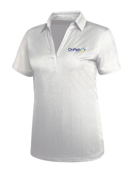 White Womens Performance Fine Jacquard Polo w/OnPath Logo