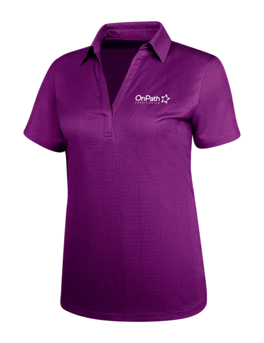 Violet Purple Womens Performance Fine Jacquard Polo w/OnPath Logo