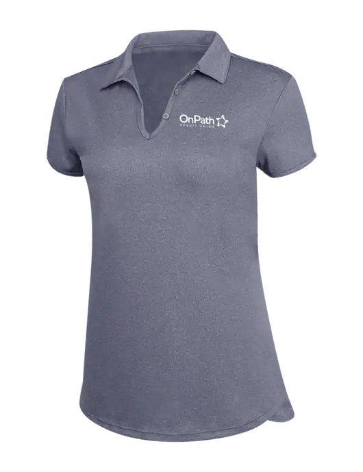 True Navy Womens Trace Heather Polo w/OnPath Logo