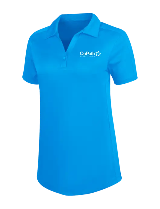 Womens Sapphire Blue Diamond Jacquard Polo w/OnPath Logo