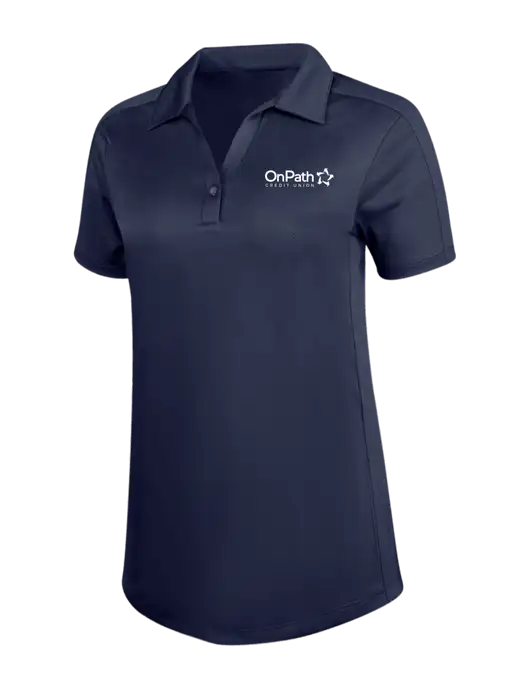 Womens Dark Navy Diamond Jacquard Polo w/OnPath Logo