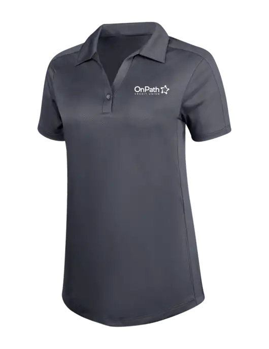 Womens Dark Grey Diamond Jacquard Polo w/OnPath Logo