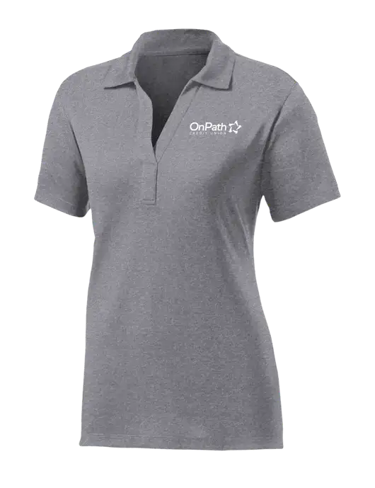 Womens Medium Grey Heather Contender Polo w/OnPath Logo