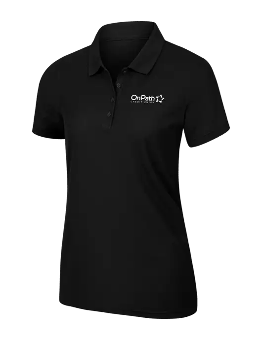Womens Black Core Classic Pique Polo w/OnPath Logo