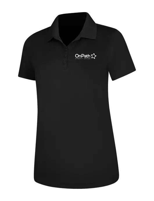 Black Womens Dry Zone UV Mesh Polo w/OnPath Logo