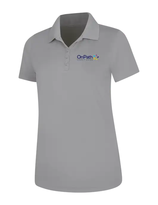 Light Grey Womens Dry Zone UV Mesh Polo w/OnPath Logo
