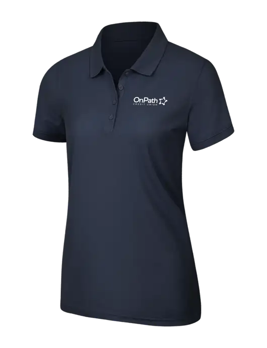 Navy Blue Womens Core Classic Pique Polo w/OnPath Logo