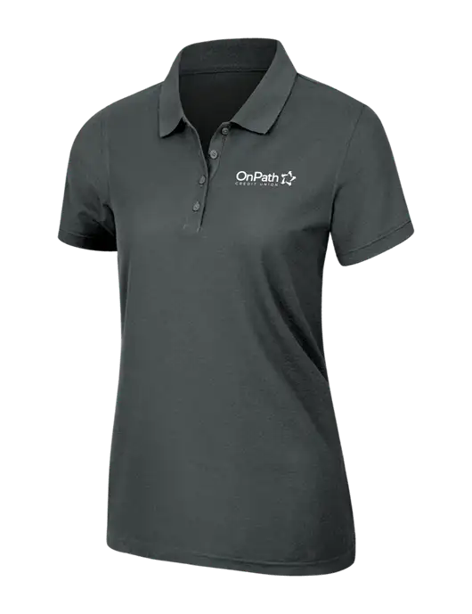Dark Grey Womens Core Classic Pique Polo w/OnPath Logo