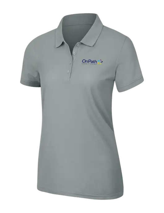 Light Grey Womens Core Classic Pique Polo w/OnPath Logo