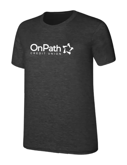 Womens Ring Spun Dark Heather Grey 4.5 oz T-Shirt w/OnPath Logo