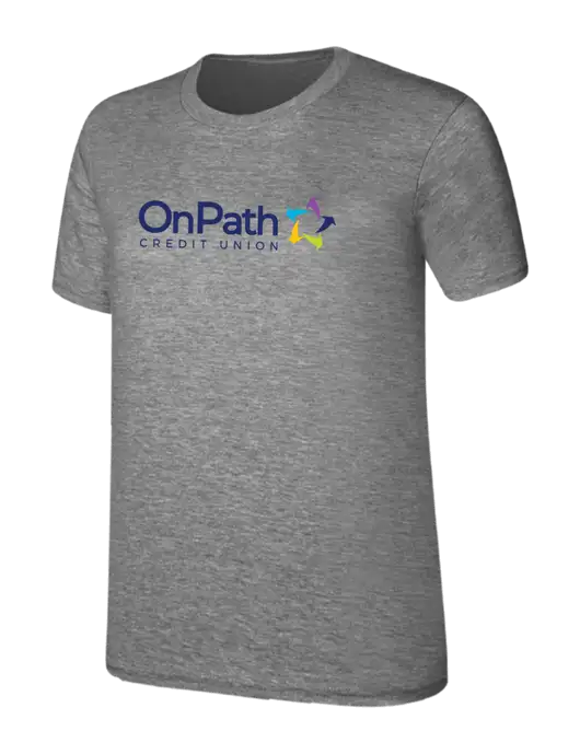 Womens Ring Spun Light Grey Heather 4.5 oz T-Shirt w/OnPath Logo