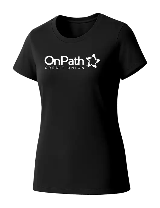 Womens Seriously Soft Black T-Shirt w/OnPath Logo