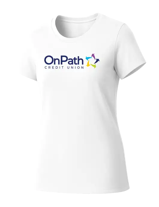 Womens Seriously Soft White T-Shirt w/OnPath Logo