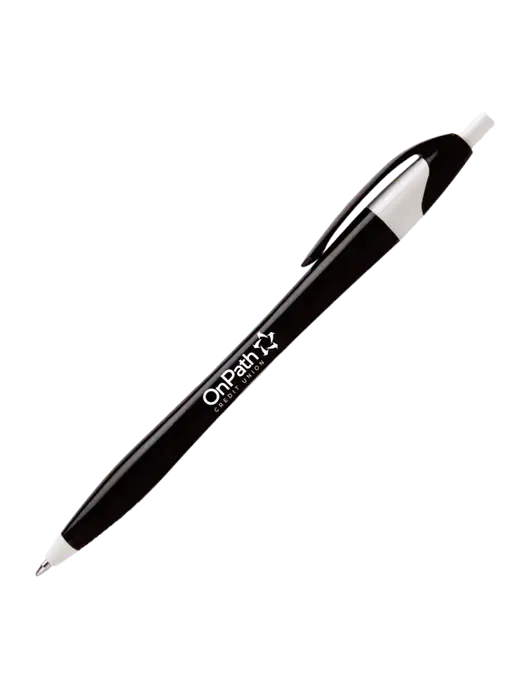 Novella Black/White Executive Pen - Blue Ink w/OnPath Logo