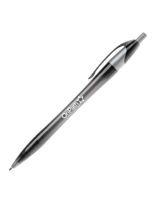 Novella Translucent Black/Silver Jewel Pen - Blue Ink w/OnPath Logo