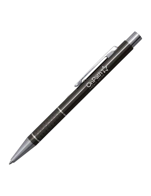 St George Gunmetal Pen - Blue Ink w/OnPath Logo