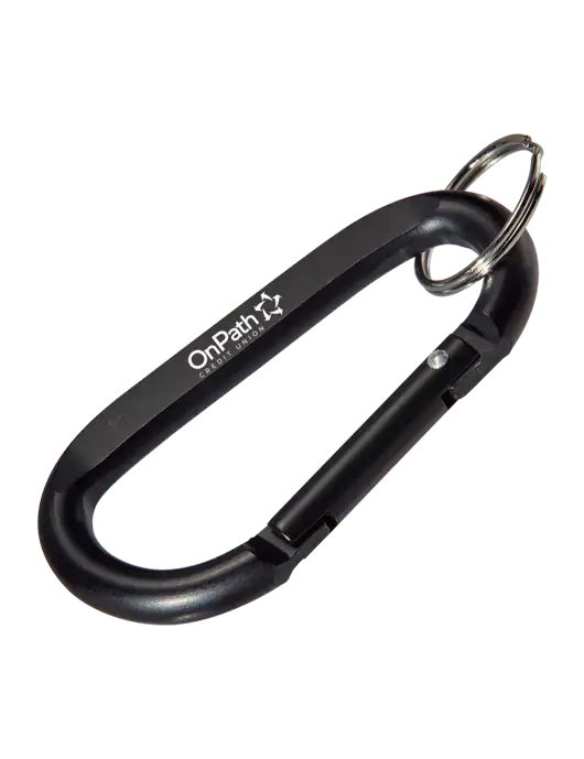 Black Carabiner & Key Ring w/OnPath Logo