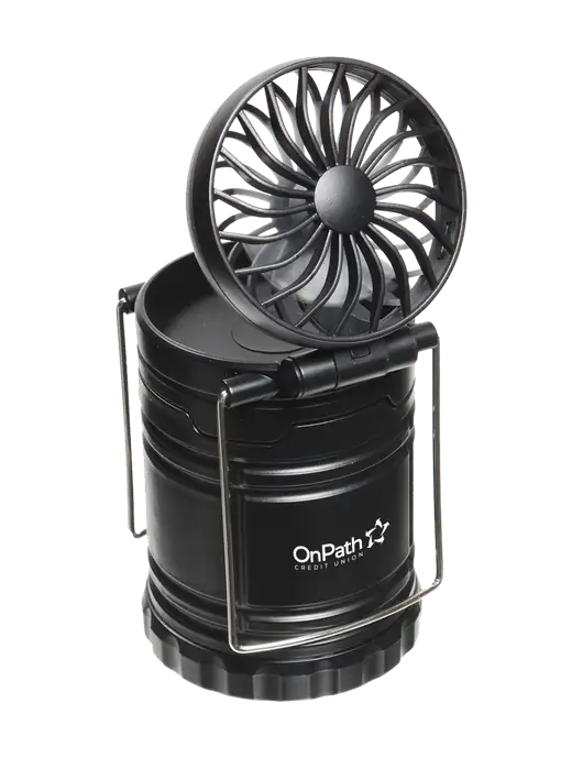 Black Retro Lantern with Fan w/OnPath Logo