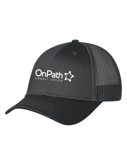 Charcoal Mesh Trucker Cap Snap Back w/OnPath Logo