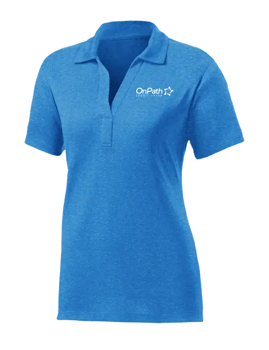Womens Sapphire Blue Heather Contender Polo w/OnPath Logo