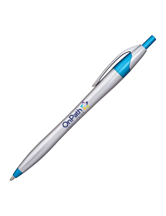 Novella Sapphire/Chrome Bright Pen - Blue Ink w/OnPath Logo