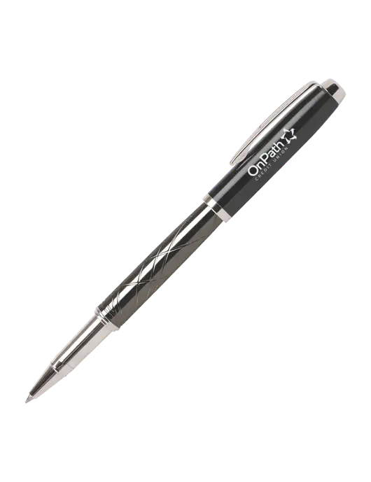 Modernist Black Rollerball Pen - Black Ink w/OnPath Logo
