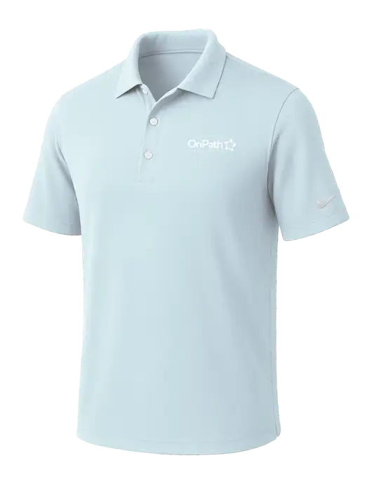 NIKE Very Light Blue Dri-Fit Micro Pique Polo w/OnPath Logo