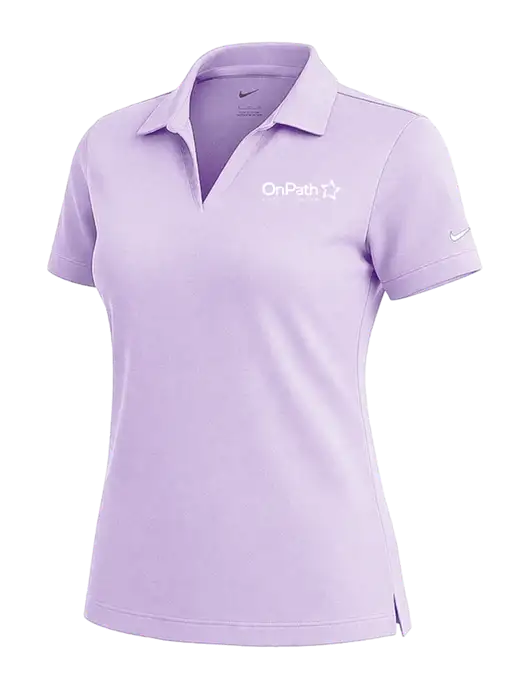 NIKE Light Purple Womens Dri-Fit Micro Pique Polo w/OnPath Logo