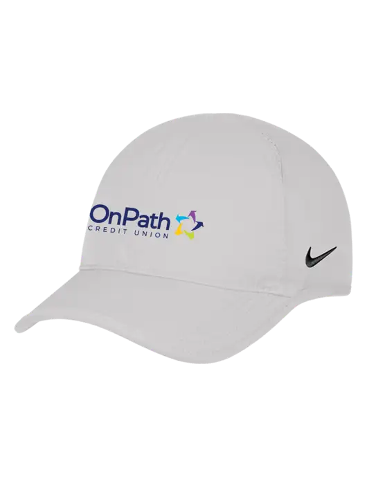 Nike White Featherlight Cap w/OnPath Logo