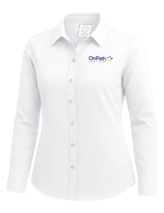 Brooks Brothers Womens White Wrinkle-Free Stretch Nailhead Shirt w/OnPath Logo