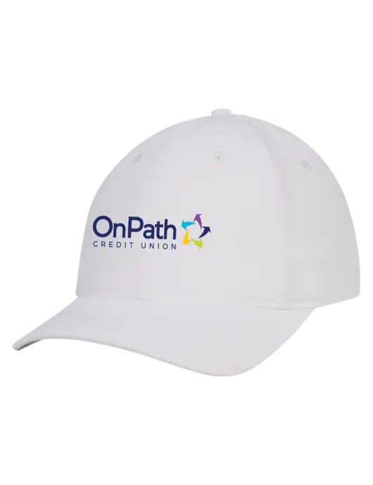 White Nylon Twill Performance Cap w/OnPath Logo