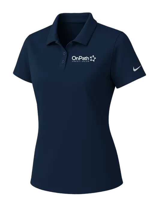 Nike Womens Navy Dry Essential Solid Polo w/OnPath Logo