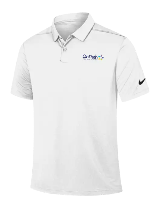 Nike White Dry Essential Solid Polo w/OnPath Logo