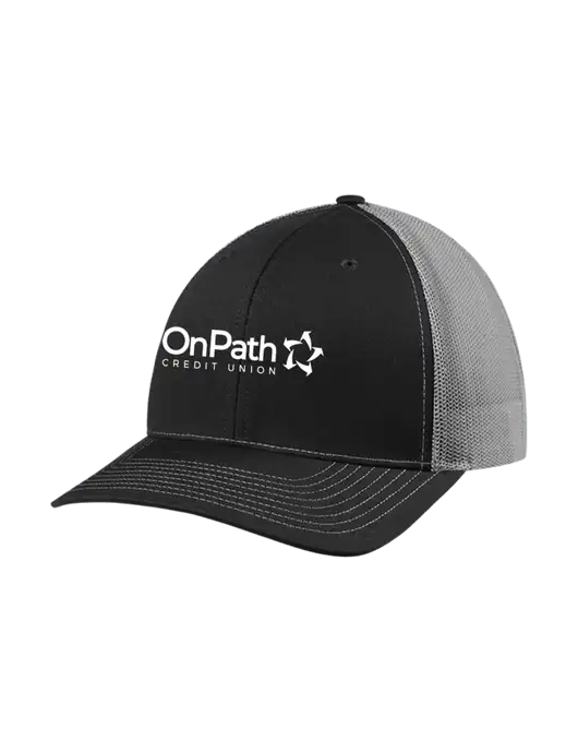 Richardson Adjustable Snapback Original 112 Trucker Cap Black w/Charcoal Mesh w/OnPath Logo