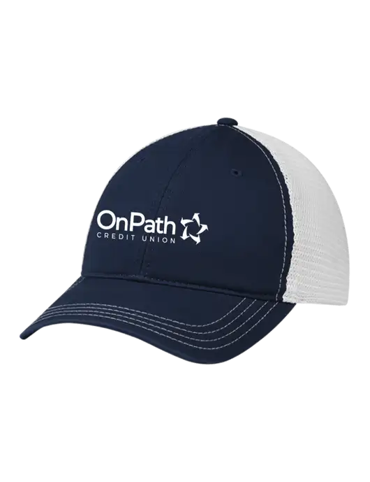 Richardson 111 Garment Washed Trucker Cap Navy w/White Mesh w/OnPath Logo