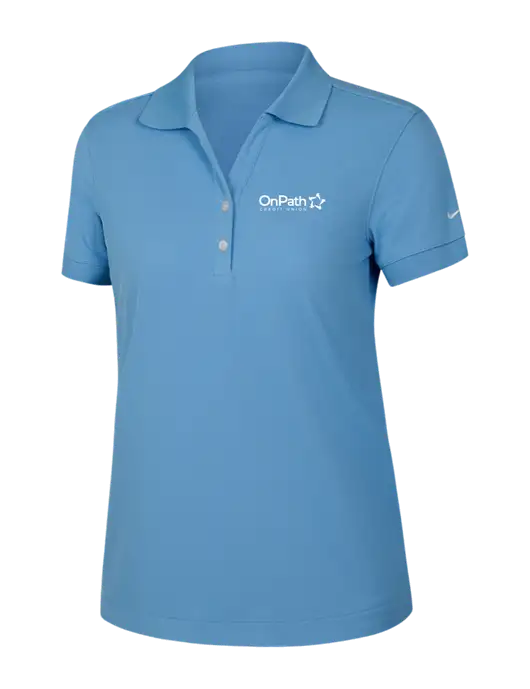 Nike Womens Dri-FIT Classic Light Blue Polo w/OnPath Logo